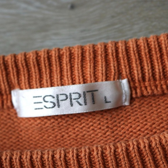 ESPRIT orange and white striped knit sweater - Picture 4 of 8